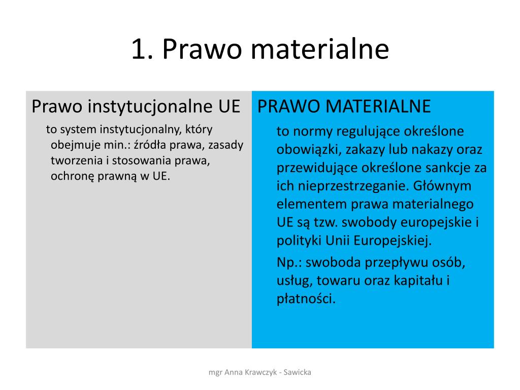 PPT - PRAWO MATERIALNE UE PowerPoint Presentation, free download -  ID:3452502