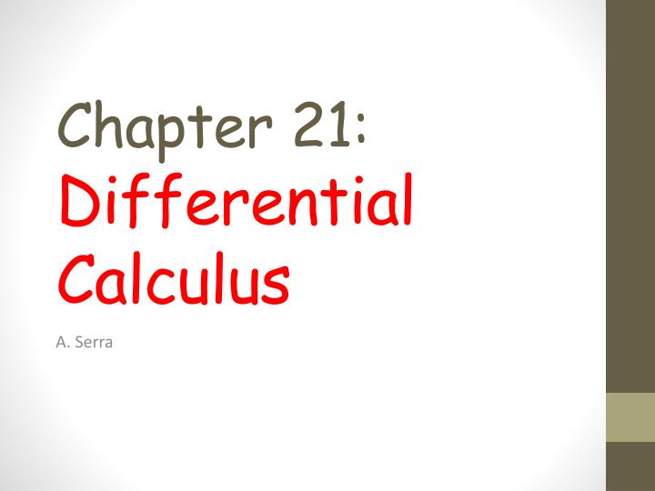 chapter 21 differential calculus n.