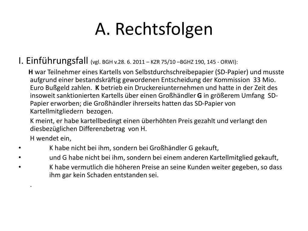 Was Ist Eine Rechtsfolge PPT - § 9 Rechtsfolgen , Akteure und Ver - fahren im Kartellrecht