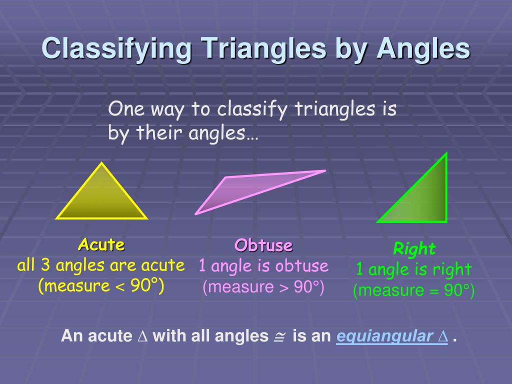 Classifying Triangles by Angles