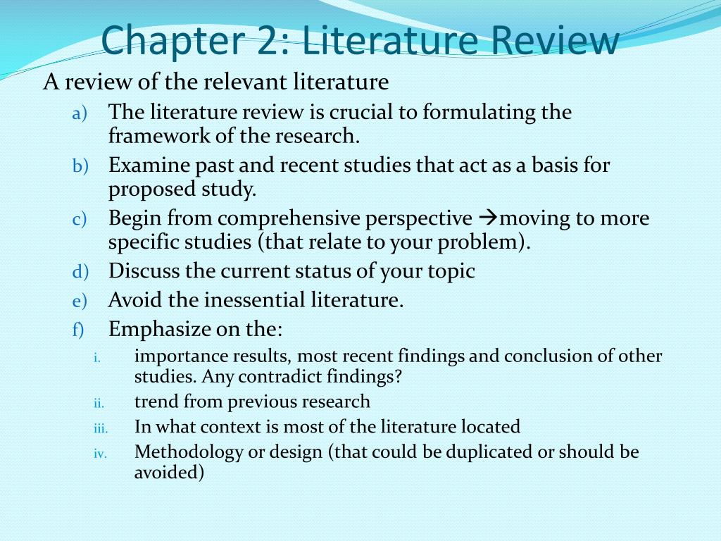 importance of literature review when preparing a research proposal