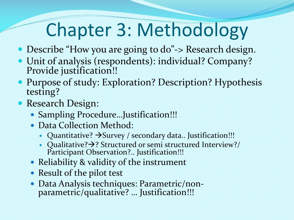 example of a methodology chapter