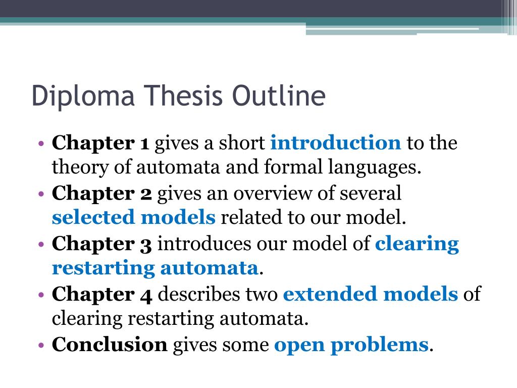 what does diploma thesis mean