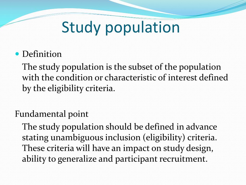 definition of study population in research pdf