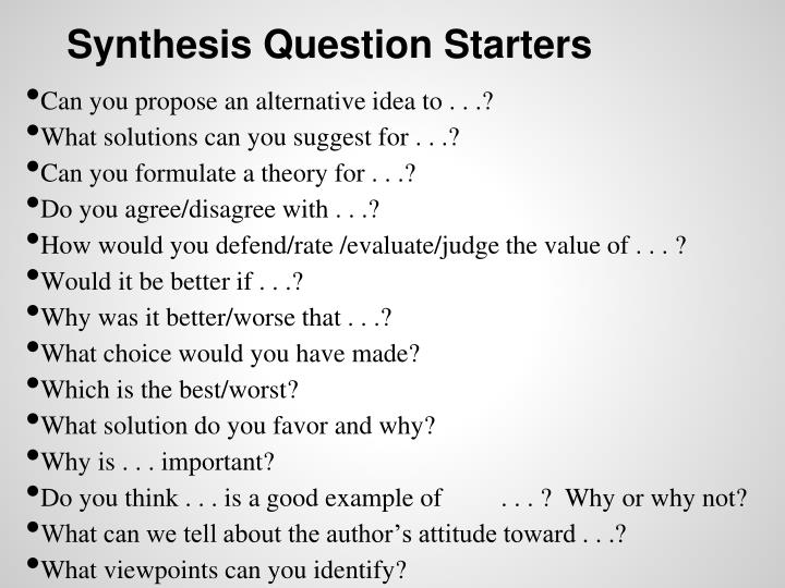 homework synthesis questions hope