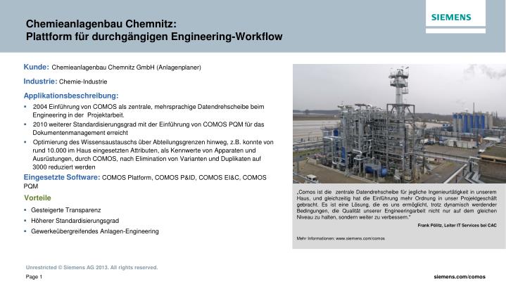 Ppt Chemieanlagen Bau Chemnitz Plattform Fur Durchgangigen
