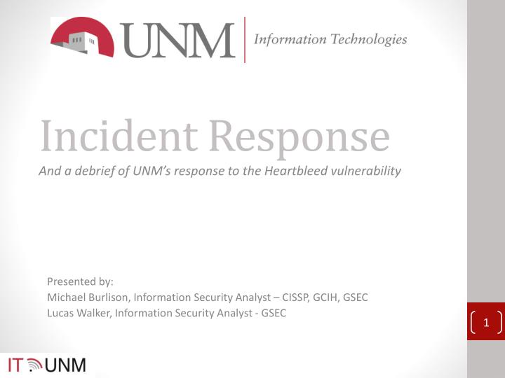 incident response n.