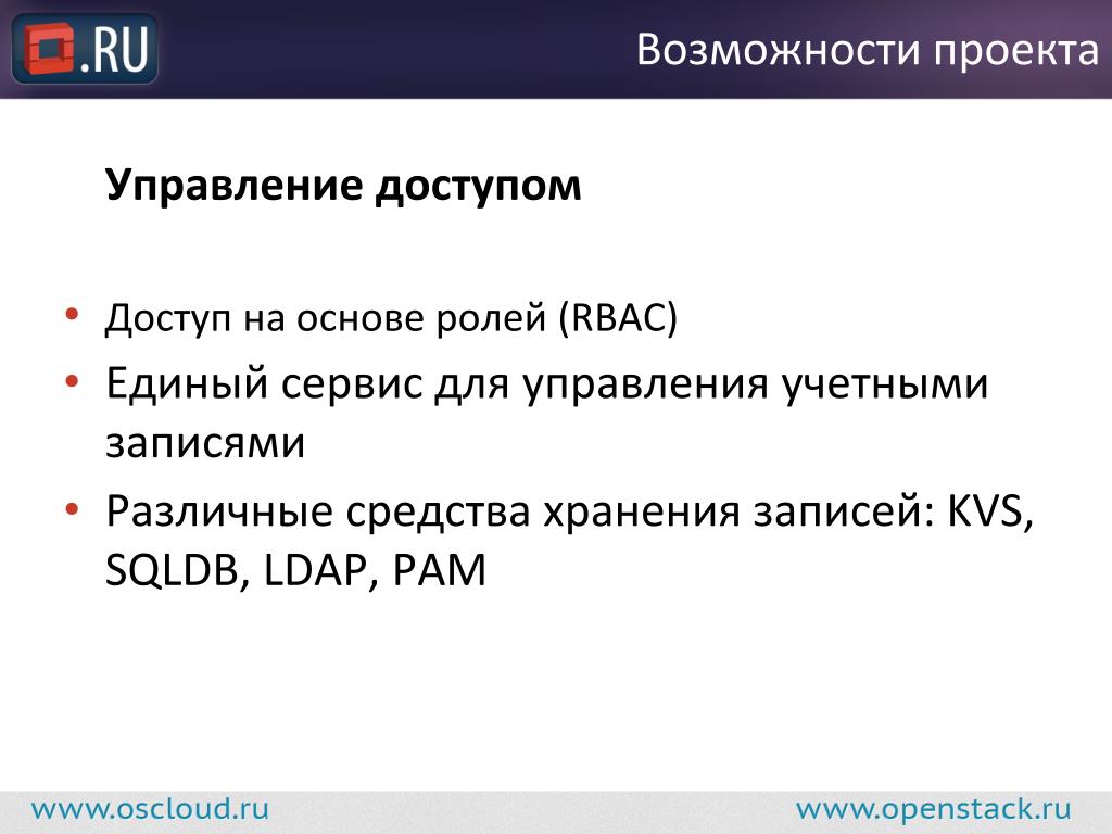 На основе ролей. Возможности проекта.