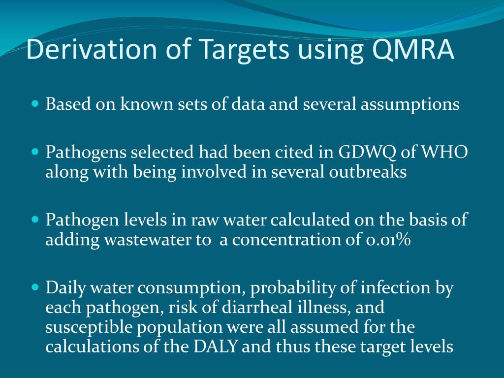 Qmra Examples PPT - Discussion on WHO Guidelines on Evaluation of Household Water ...