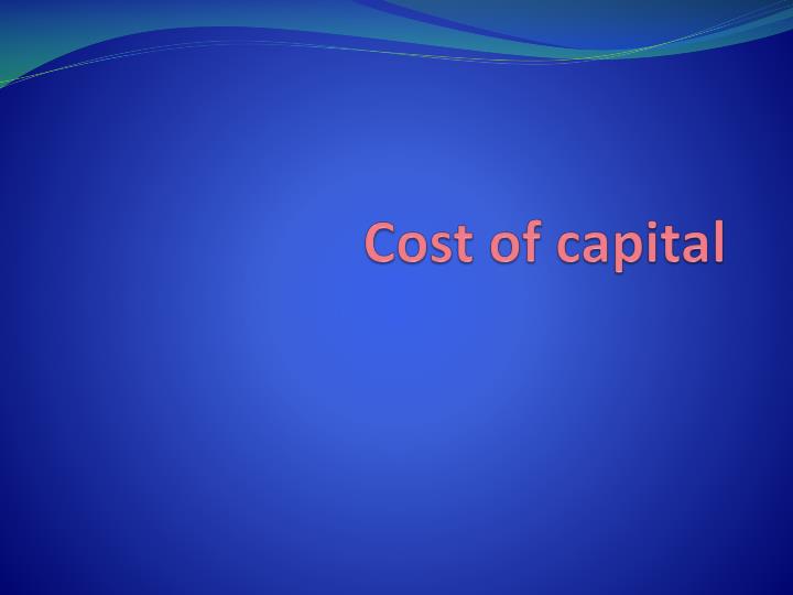 cost of capital n.