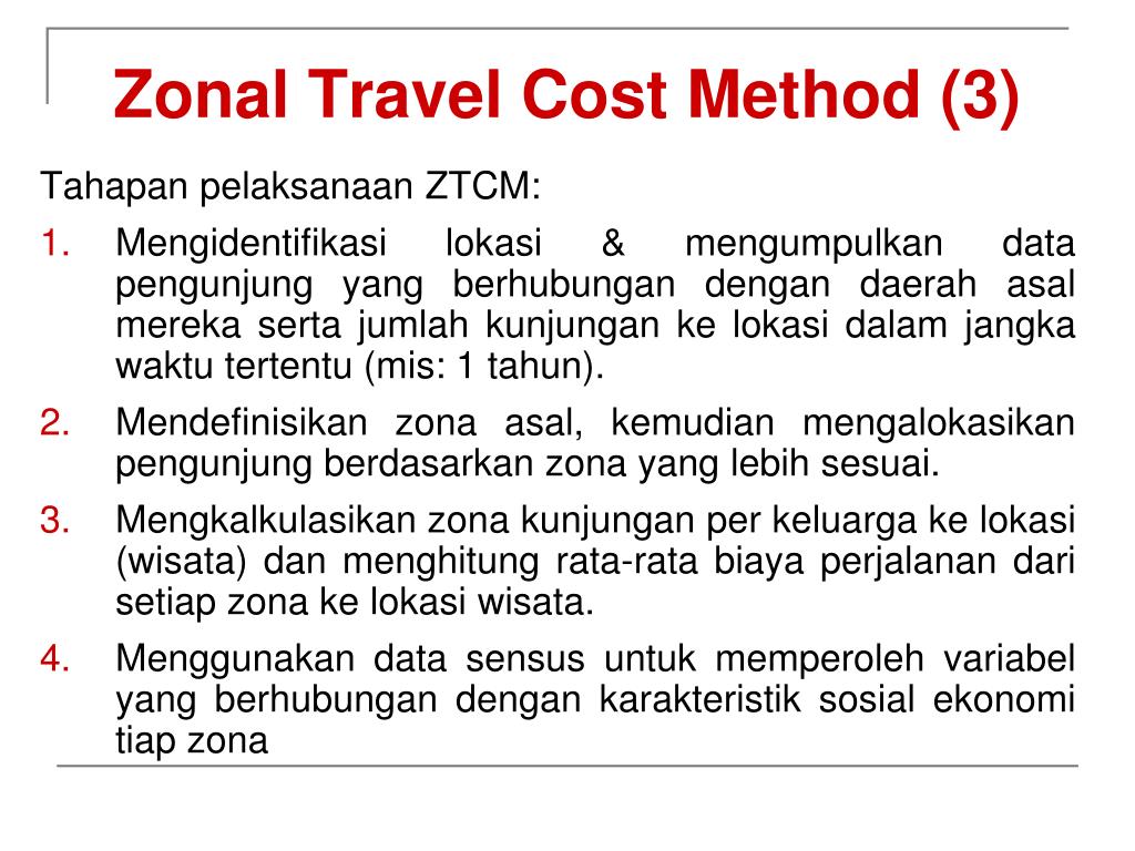 Costing methods. Travel cost method. Hahn and economic methodology.