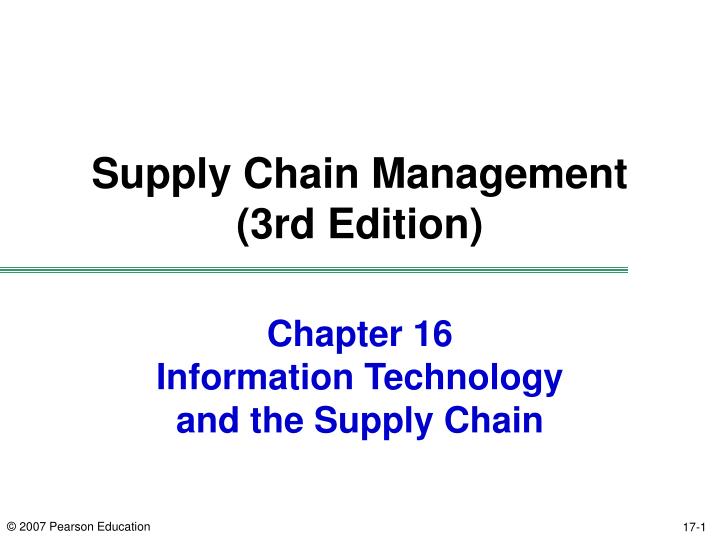 chapter 16 information technology and the supply chain n.
