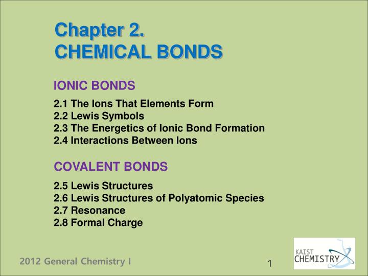 PPT Chapter 2 CHEMICAL BONDS PowerPoint Presentation ID