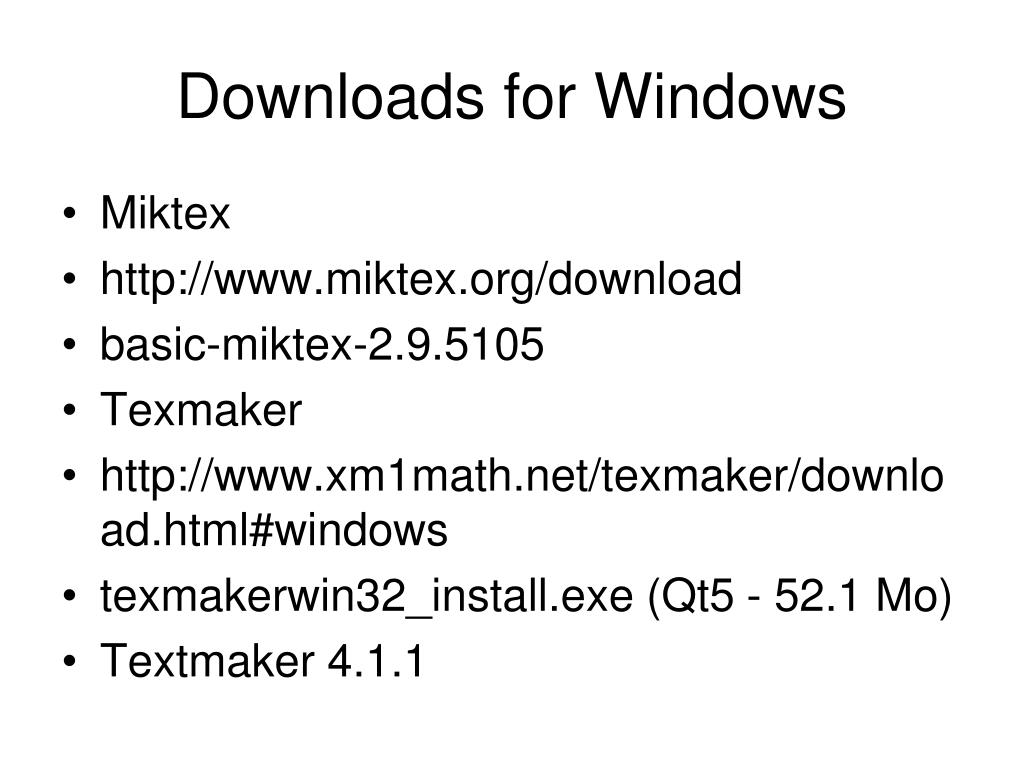 windows latx texmaker miktex