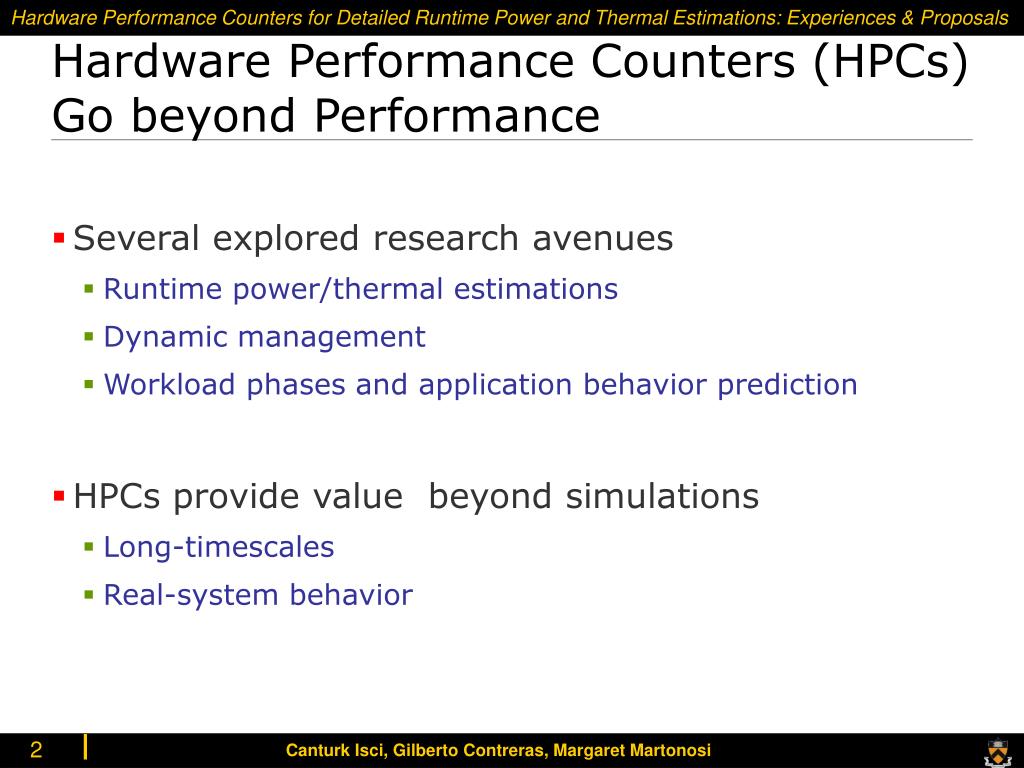 PPT - Enhancing Runtime Power and Thermal Estimations Using Hardware ...