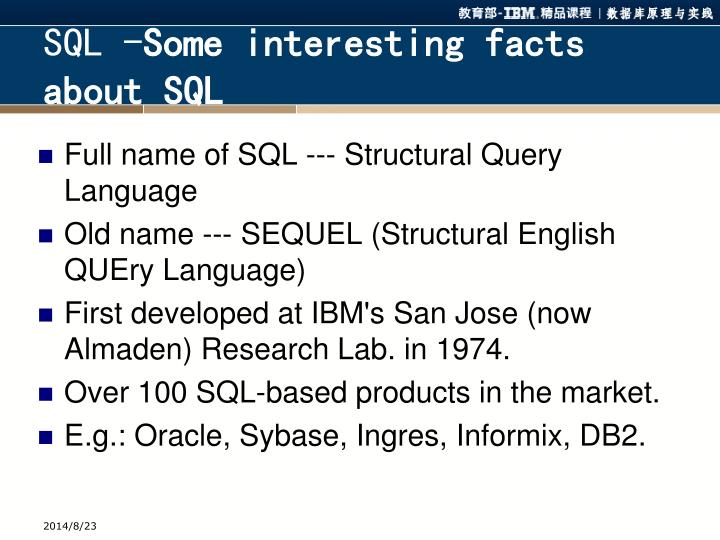 sql some interesting facts about sql n.