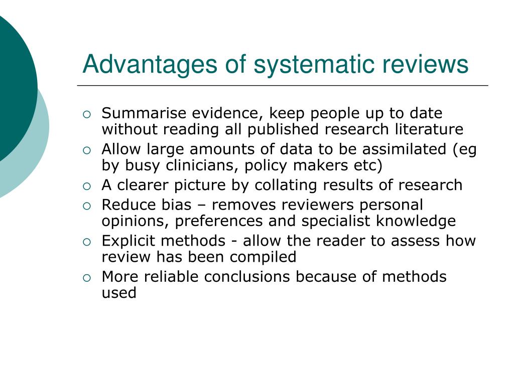 advantages of systematic literature review