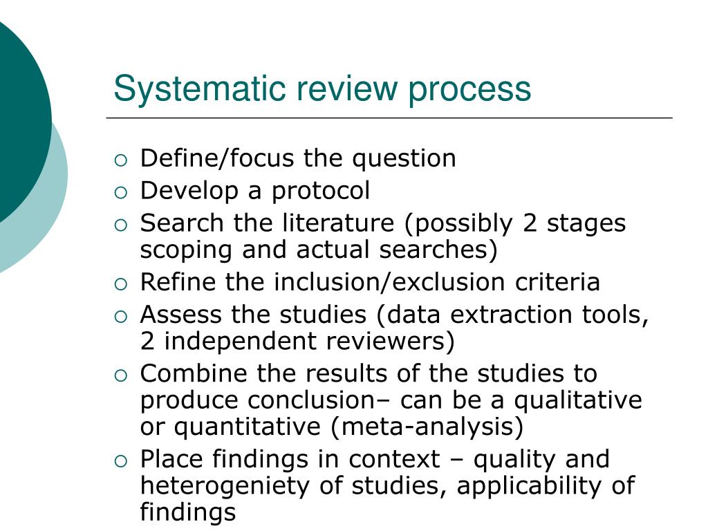how to write a systematic review methodology