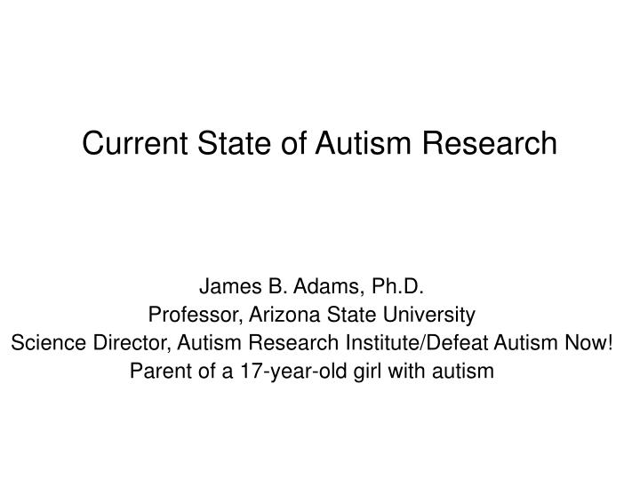 PPT Current State of Autism Research PowerPoint