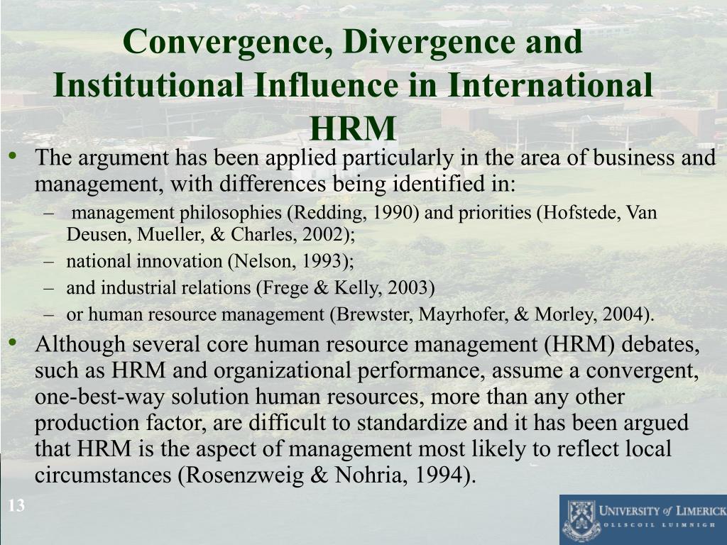 International Industrial Relations Convergence and Divergence