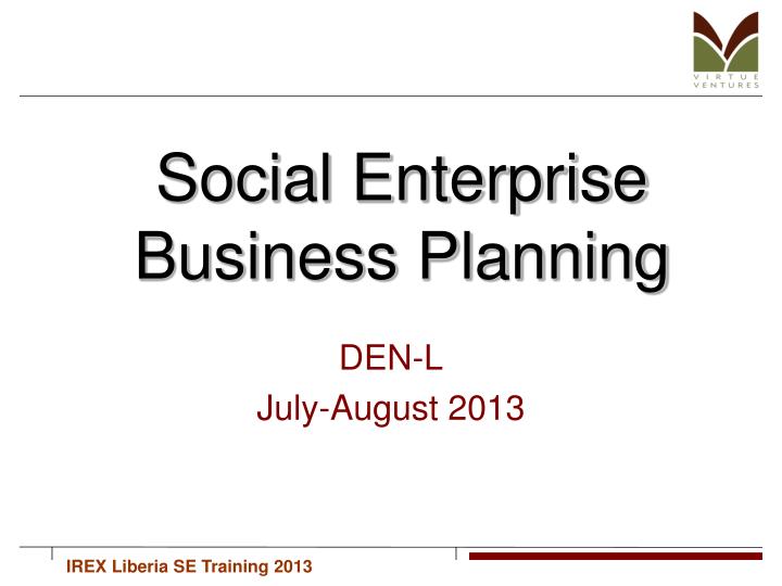 PPT Social Enterprise Business Planning PowerPoint Presentation Free