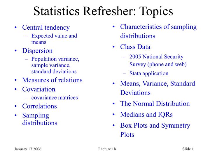 statistics research topic ideas