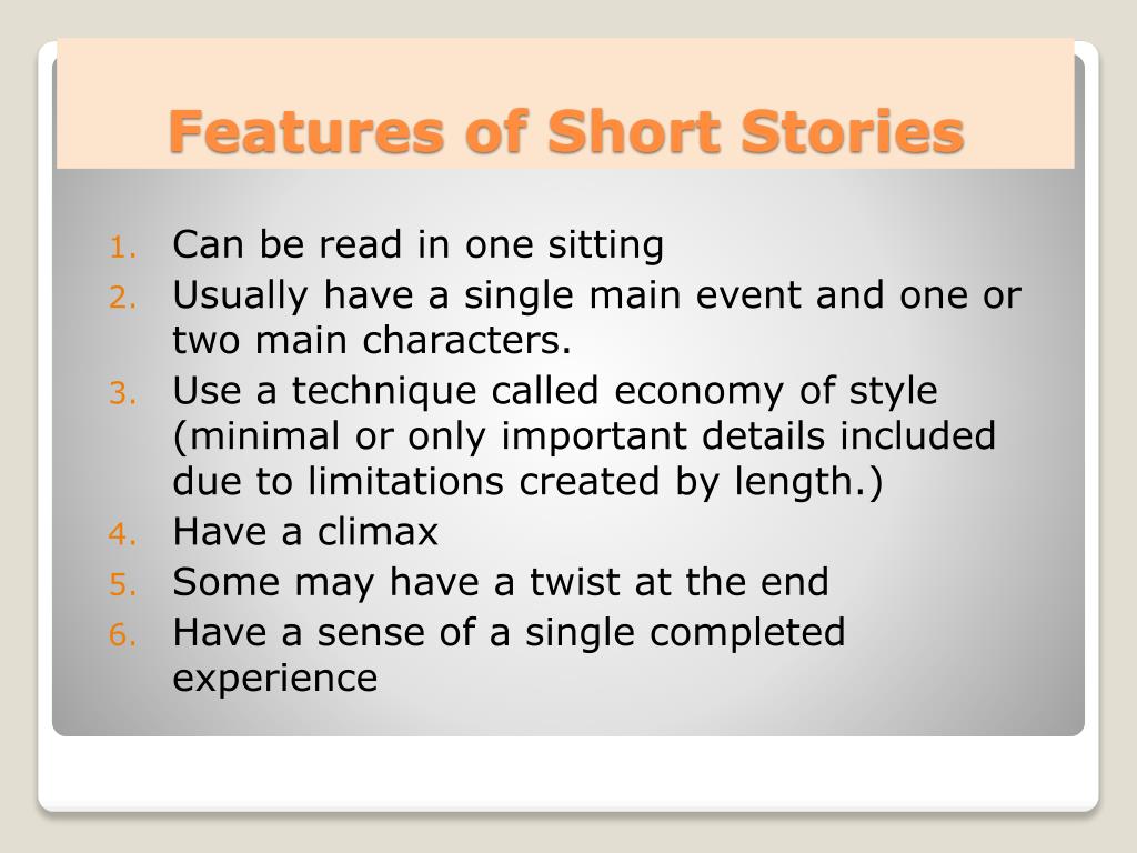 features of a short story essay