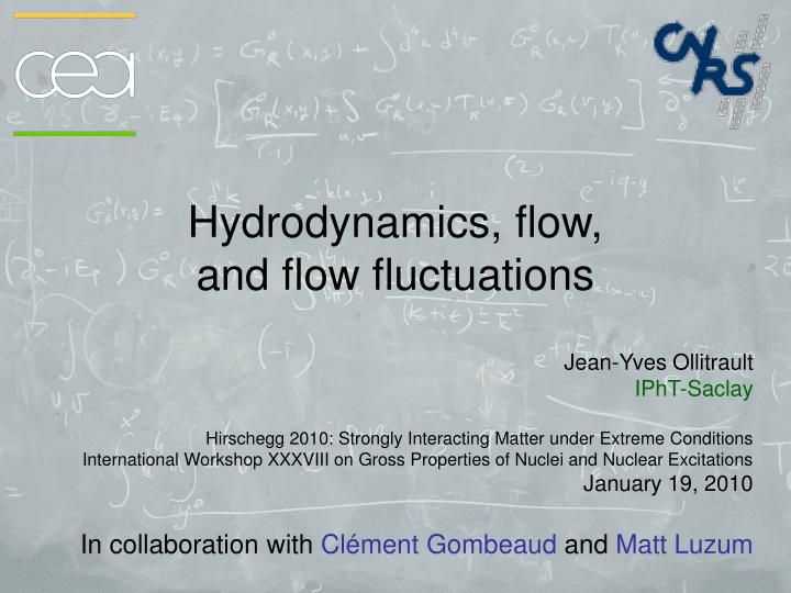 hydrodynamics flow and flow fluctuations n.