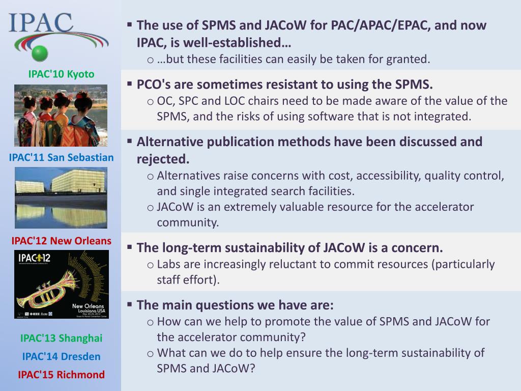 PPT - IPAC Conferences: Enhancing Collaboration and Sustainability in ...