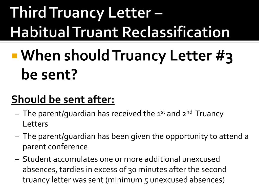 PPT - Case Management of Truant Students and SARB: PowerPoint For Truancy Letter Template
