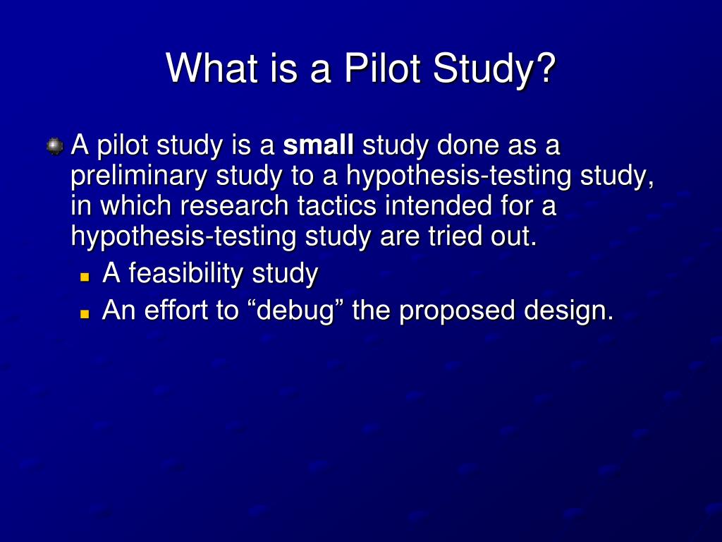 hypothesis for pilot study