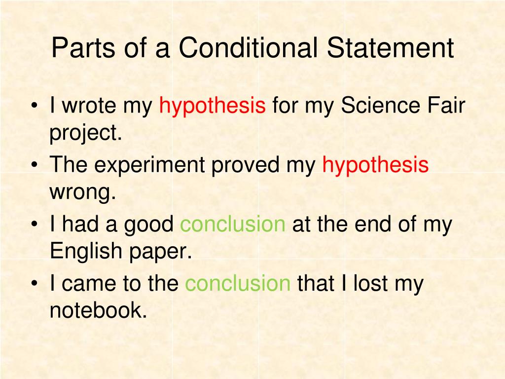 conditional statement hypothesis