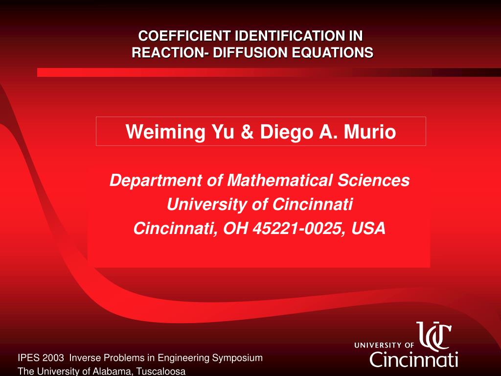 PPT - Department of Mathematical Sciences University of Cincinnati ...