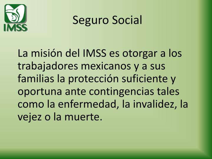 PPT - LEY DEL SEGURO SOCIAL PowerPoint Presentation - ID:3482984