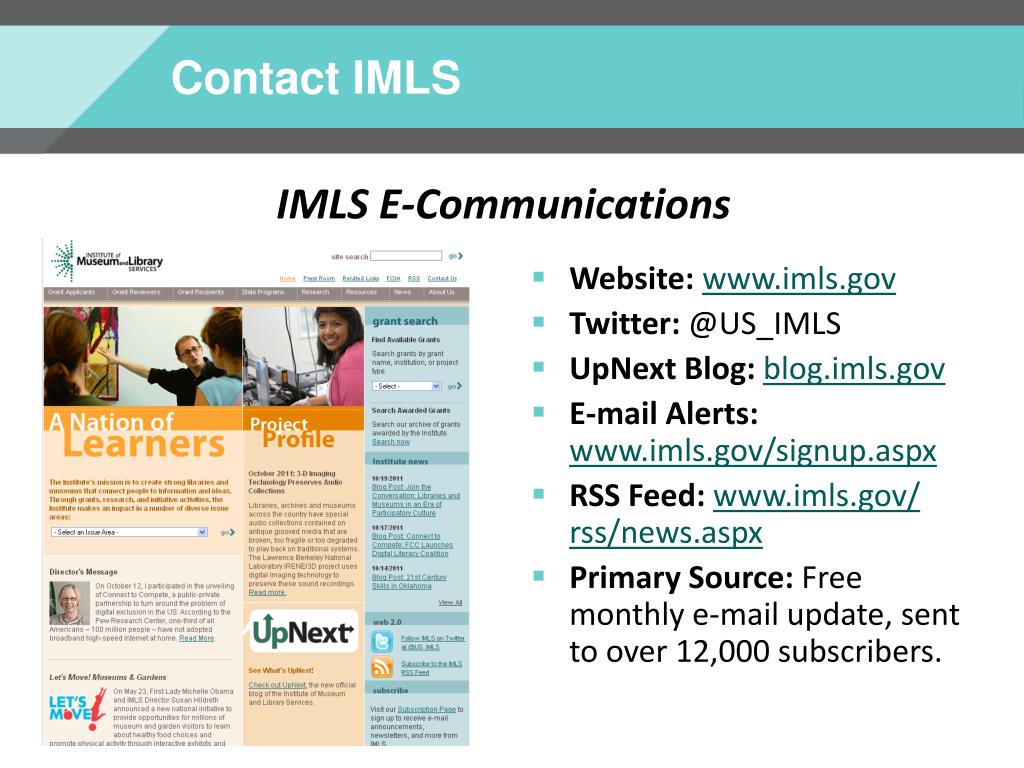 Imls Library PPT - Libraries and Museums: Institutes of Civic Engagement PowerPoint ...