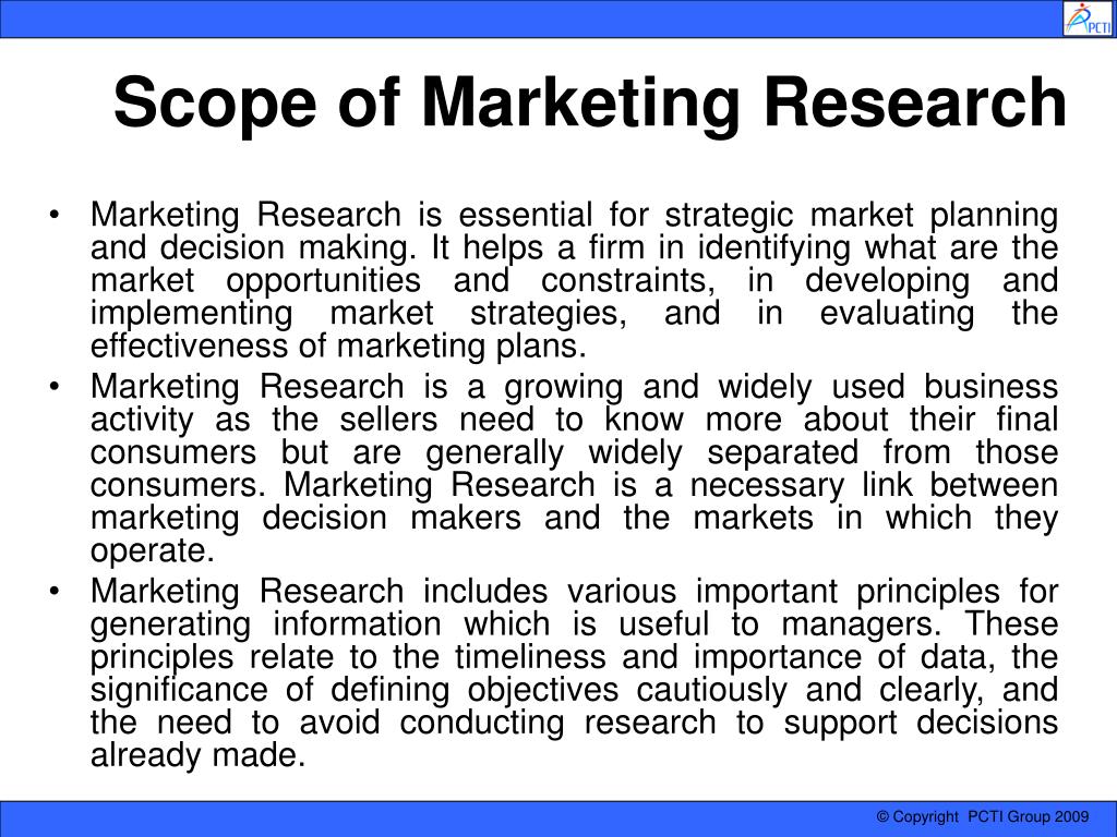 marketing research job scope