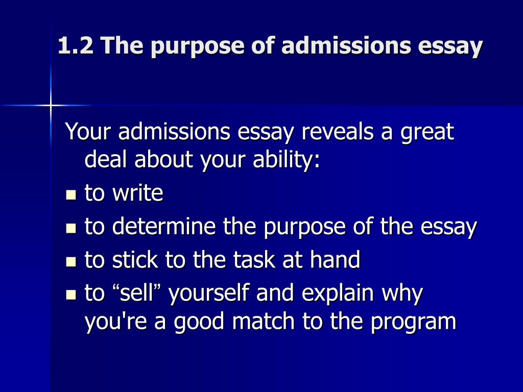 purpose of the admissions essay