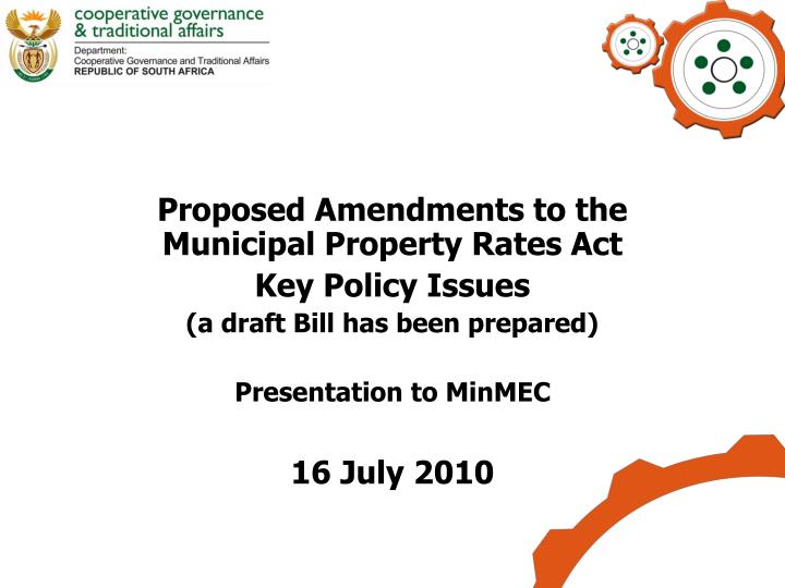 PPT - Proposed Amendments to the Municipal Property Rates Act Key ...