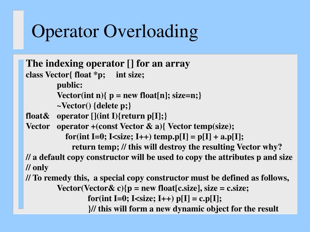 PPT - Operator Overloading PowerPoint Presentation, free download -  ID:3484426