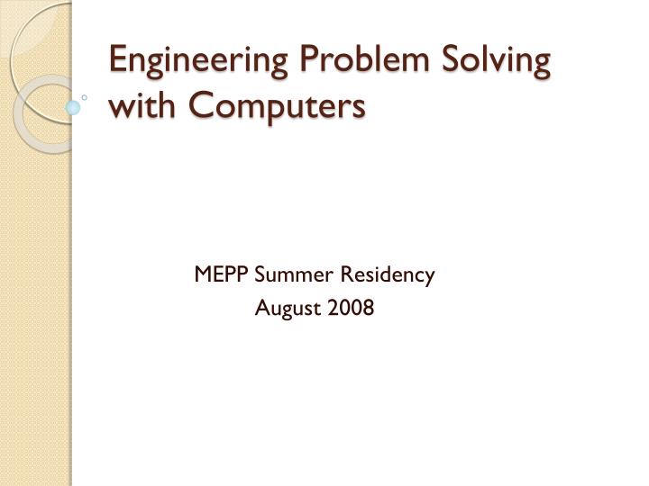 Problem Solving With Computers