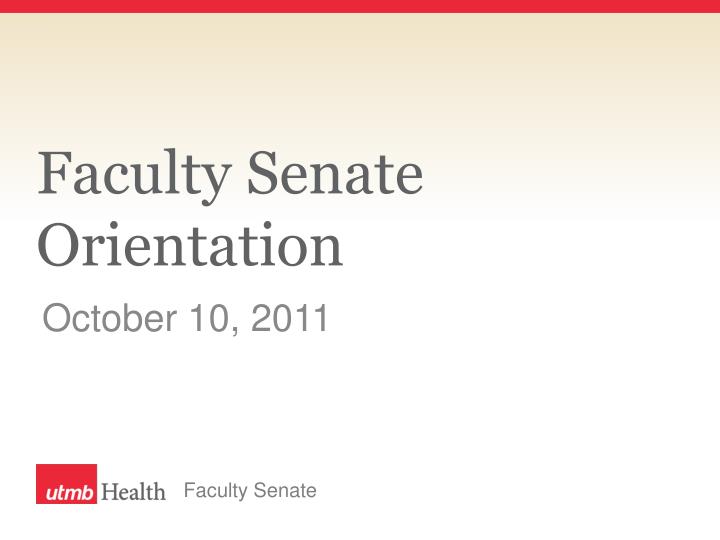 faculty senate orientation n.