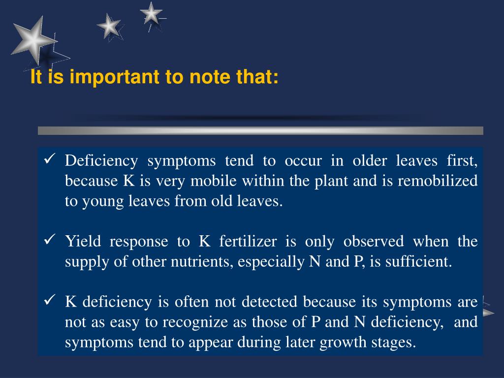 PPT - RLO 4 Lesson: Role and deficiency symptoms of potassium (K) in ...