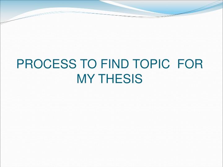 how to find research topic for thesis