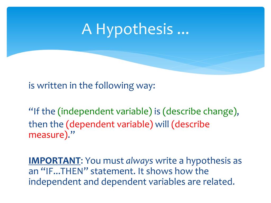 how to write a hypothesis and prediction