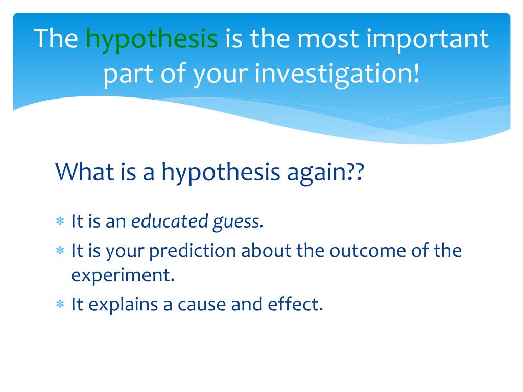 hypothesis a scientific guess