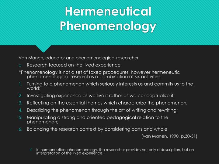 example of research title of phenomenology