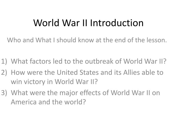 world war 2 essay introduction