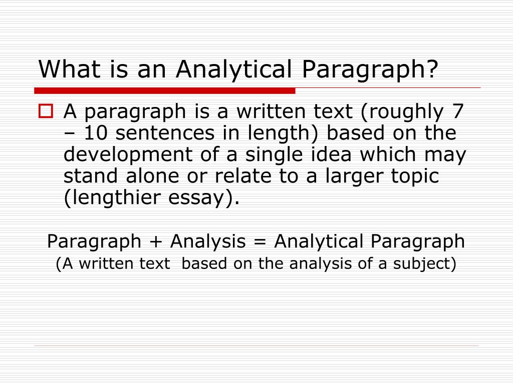 how do you write an analytical paragraph