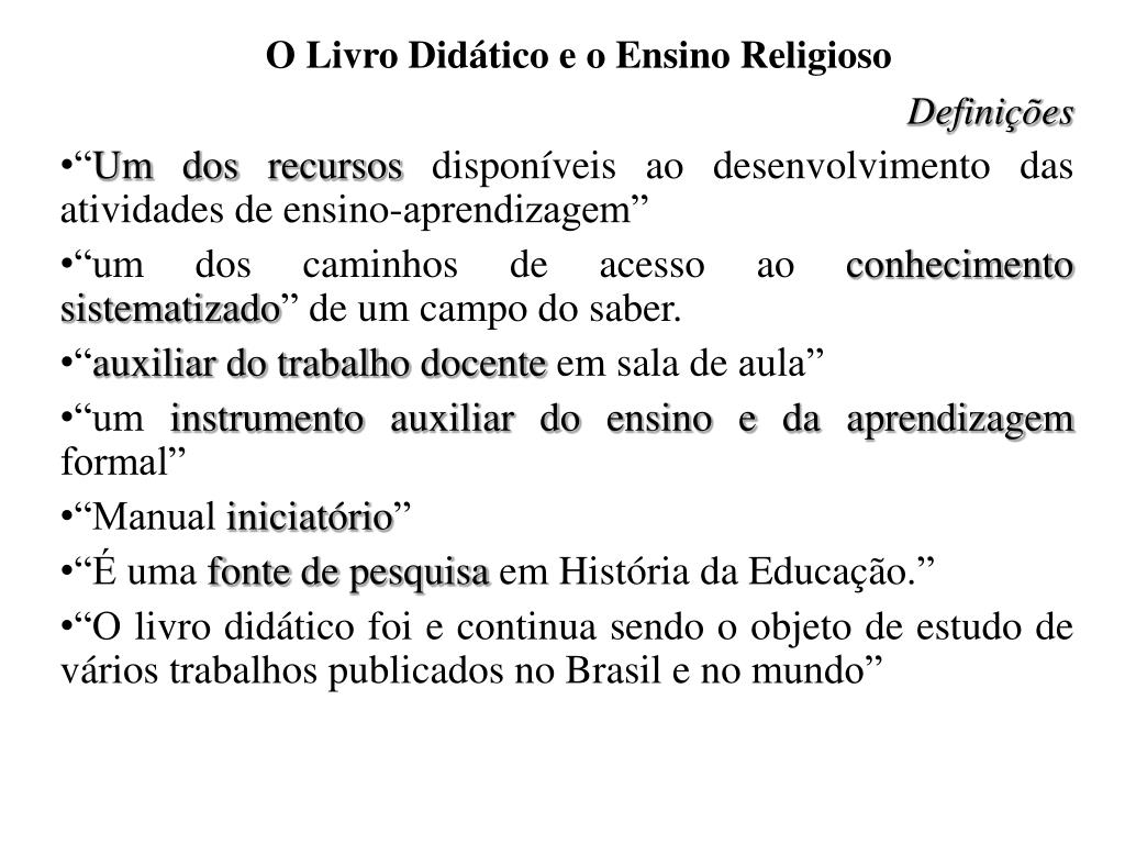 O Livro Didático e Ensino Religioso - ppt video online carregar