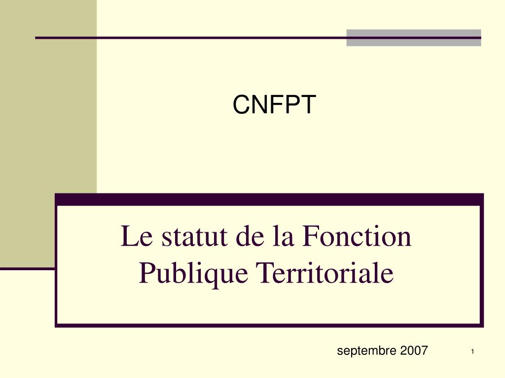 Fonction publique territoriale statut